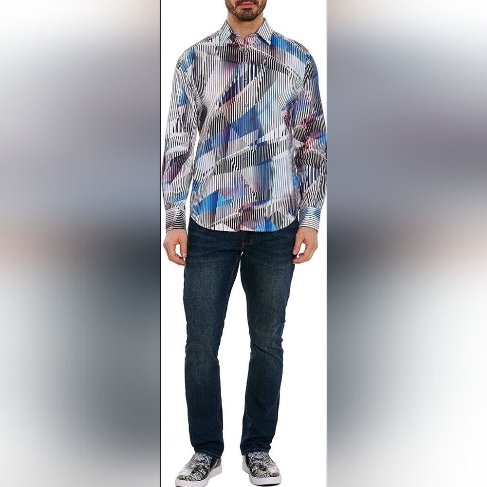 Robert Graham Valencia Multi Color Print Classic Stretch Fit XL